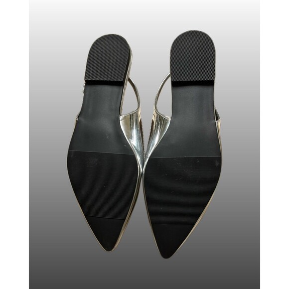 “Madden Girl” Slingback Metallic Silver Mirror Flats Size 10 *New - Picture 3 of 6